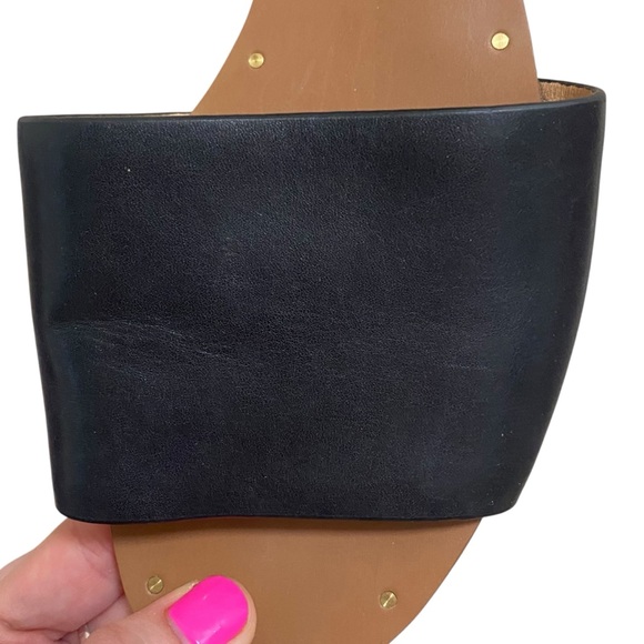 Madewell Thea Leather Black Slip On Sandals Classic Minimalist Size 8.5 - Picture 4 of 7